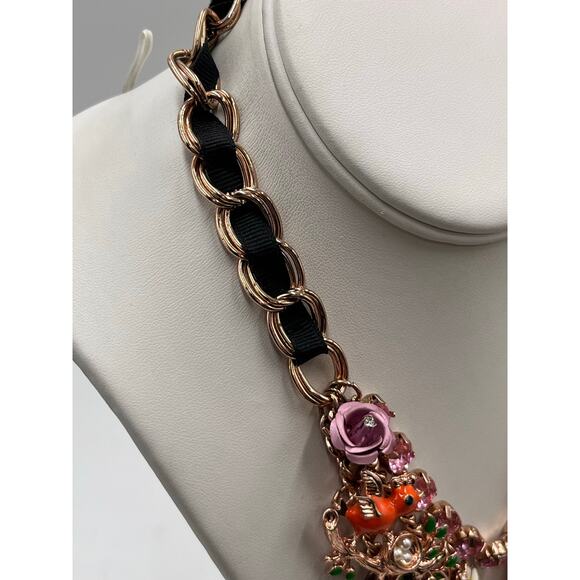 Betsey Johnson Vintage Walk In The Park Koi Pond Heart Cloud Frog Lily Necklace - Picture 7 of 12